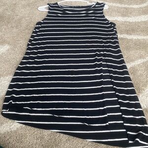 Mango Woman’s Size S Black and White Striped Sleeveless